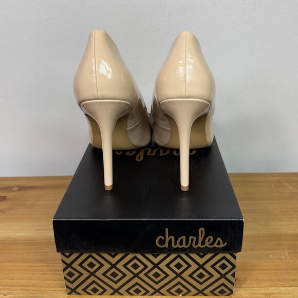 New Charles David Pact Stiletto Heel Pumps in Nude Patent Women's Size 9 - Picture 7 of 8